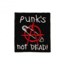Нашивка вышитая Punks Not Dead булавка