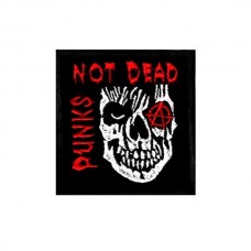 Нашивка вышитая Punks Not Dead череп