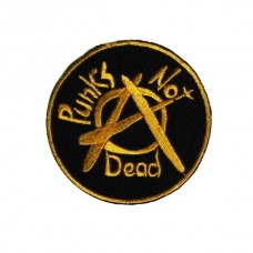 Нашивка вышитая Punks Not Dead круглая