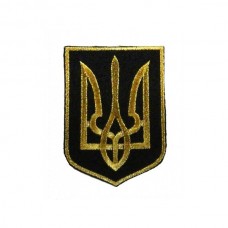 Нашивка вышитая Тризуб черный фон