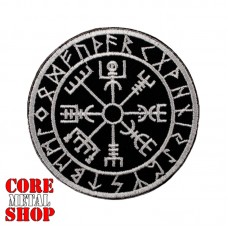 Нашивка с вышивкой Vegvisir Рунический Компас в футарке
