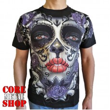 Футболка Full print Muerte (фиолетовые розы)