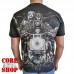 Футболка Full print Скелет с девушкой на мотоцикле