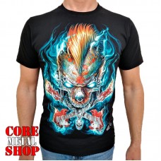 Футболка Full print Огненный череп и гитары
