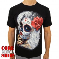 Футболка  Muerte (silver hair with rose) 